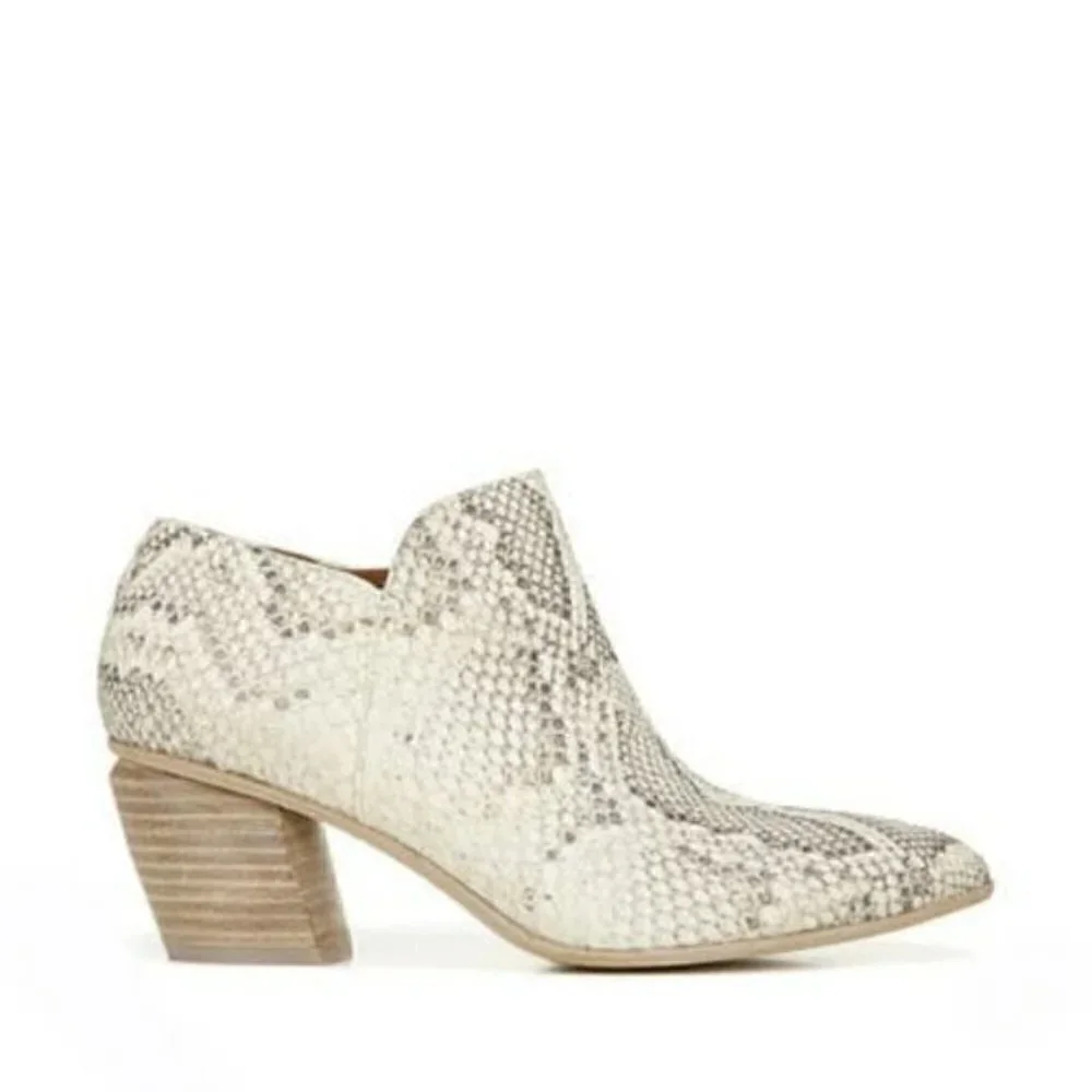 Sarto By Franco Karson Leather Snakeskin Embossed Bootie Size 5.5